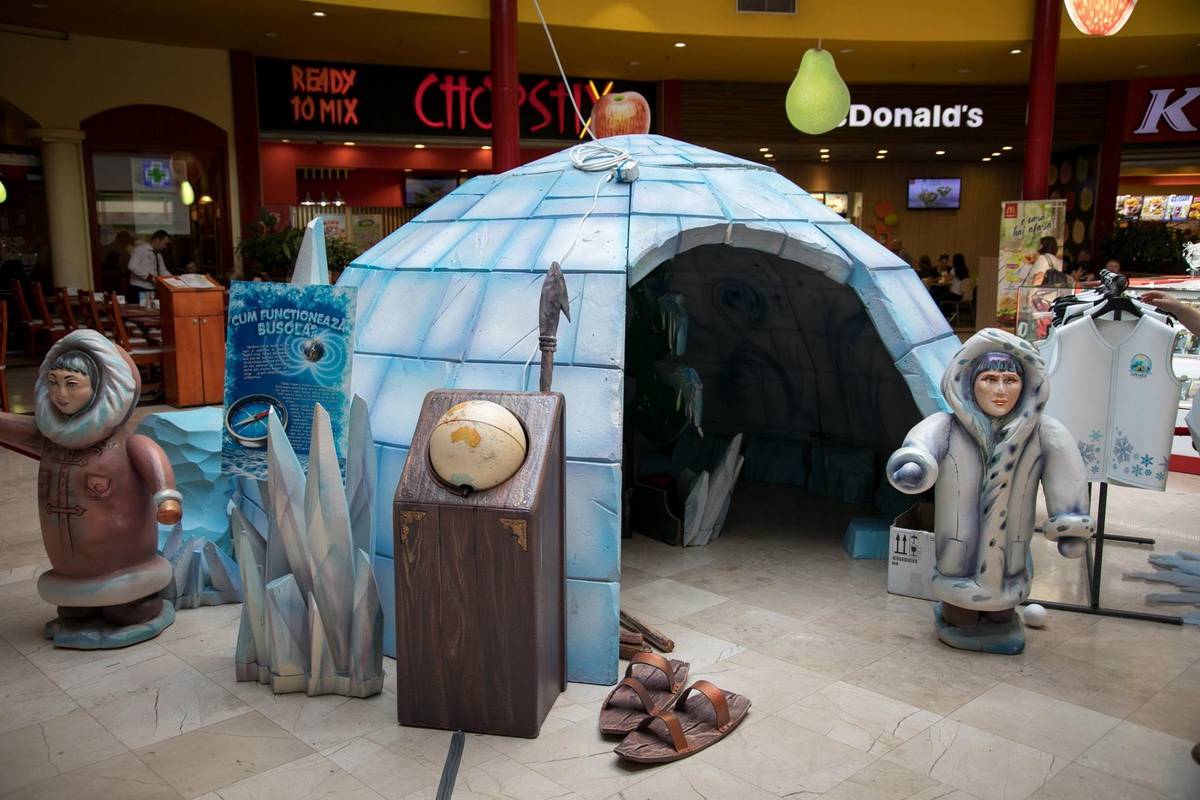 Le grand froid ! Une animation événementielle pour l'hiver avec les petits esquimaux, sur Lille et Paris et Lyon et Marseille